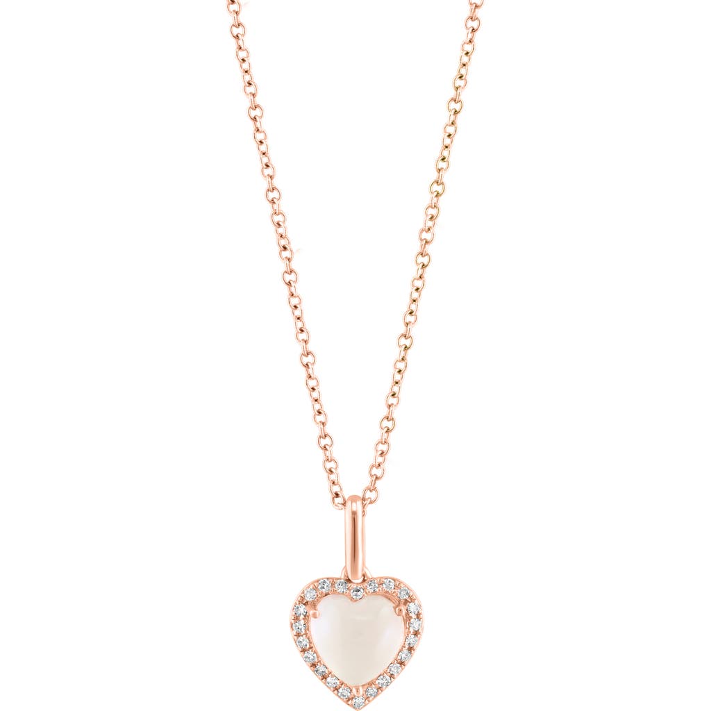 Effy Rose Quartz & Diamond Heart Pendant Necklace In Pink