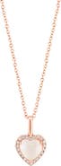 EFFY Rose Quartz & Diamond Heart Pendant Necklace - 0.08ct.
