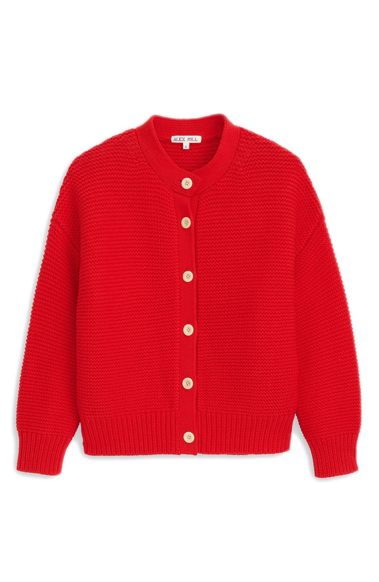 Alex Mill Chunky Cotton Cardigan, Alternate, color, Tomato