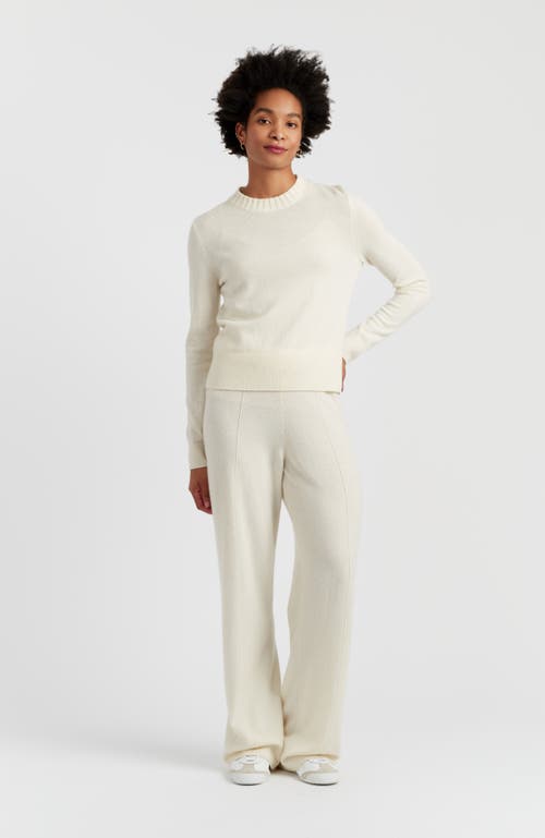 Chinti & Parker Wool & Cashmere Wide Leg Track Pant In White