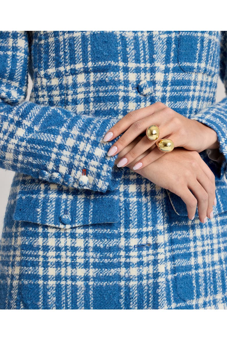 The Lady Check Wool Coat, Alternate, color, Butterfly Blue/Cream