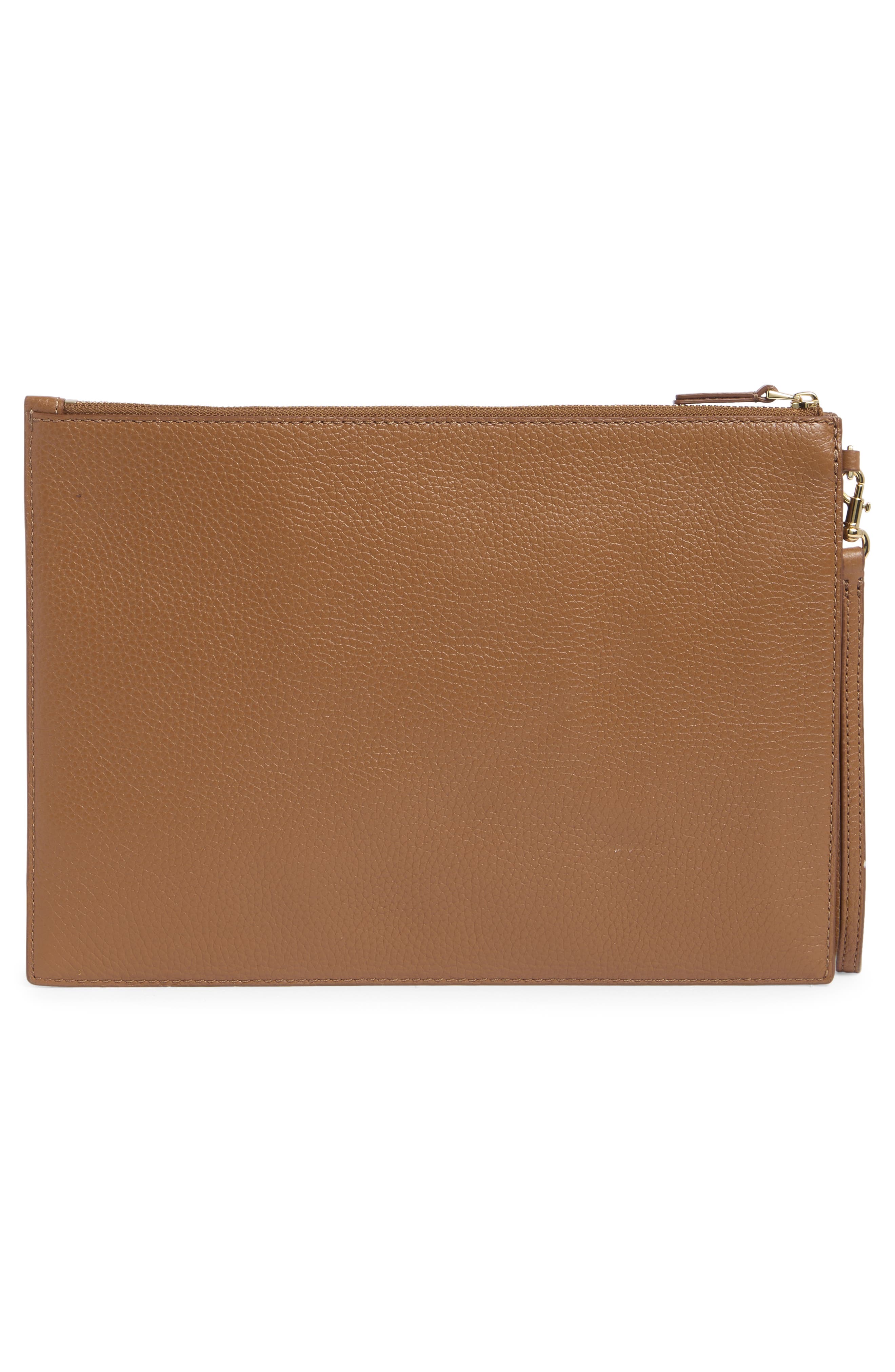 The Large Leather Wristlet, Alternate, color, ARGAN OIL