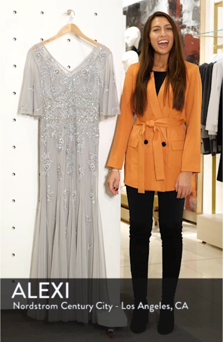 Beaded & Embroidered Chiffon Evening Dress, sales video thumbnail