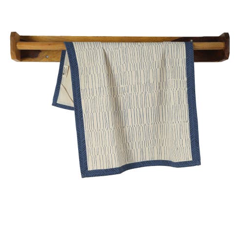 Sustainable Threads Tea Break Hand Block Printed Kitchen Towels In Neutral