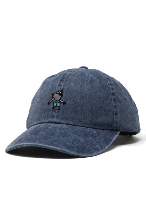 Dalix Werewolf Embroidered Dad Hat In Washed Navy Blue