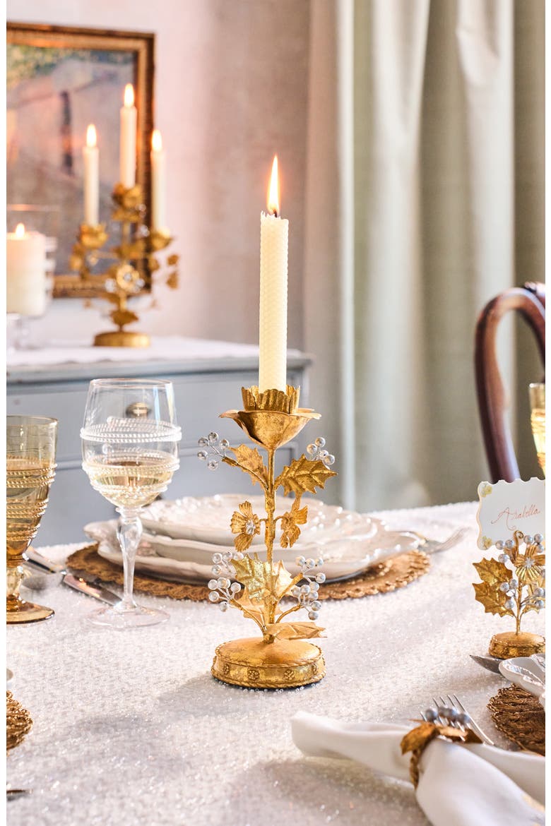 Forest Walk 14" Candle Holder, Alternate, color, GOLD