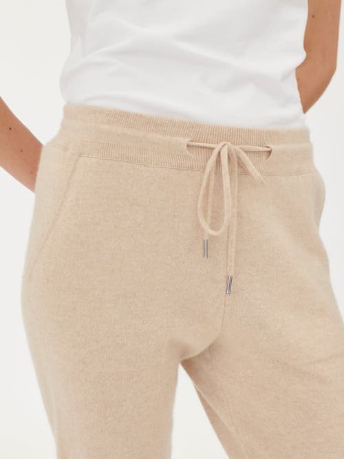 Gobi Mongolian Cashmere Cuffed Cashmere Jogger In Beige