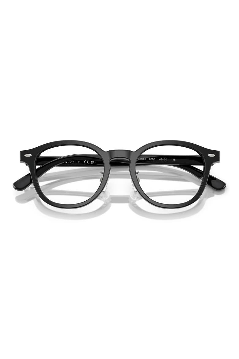 49mm Square Optical Glasses, Alternate, color, BLACK