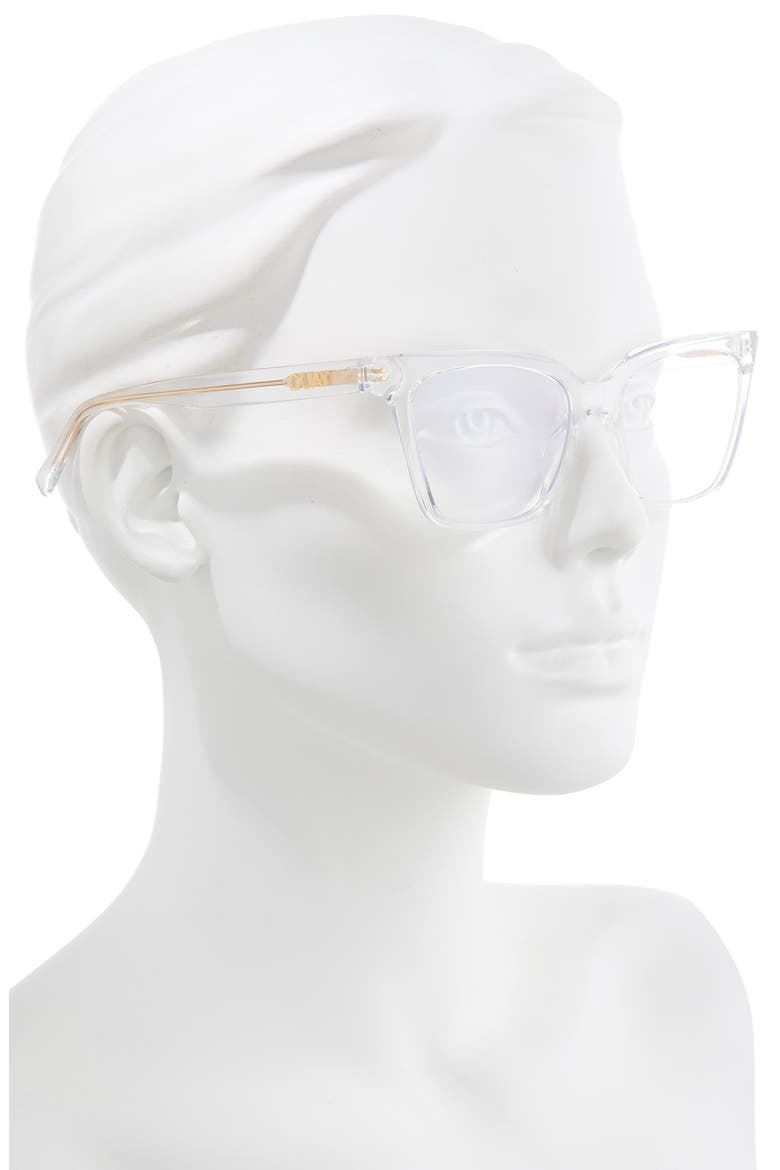 CEO 55mm Cat Eye Sunglasses, Alternate, color, CLEAR / CLEAR BLUE LIGHT LENS