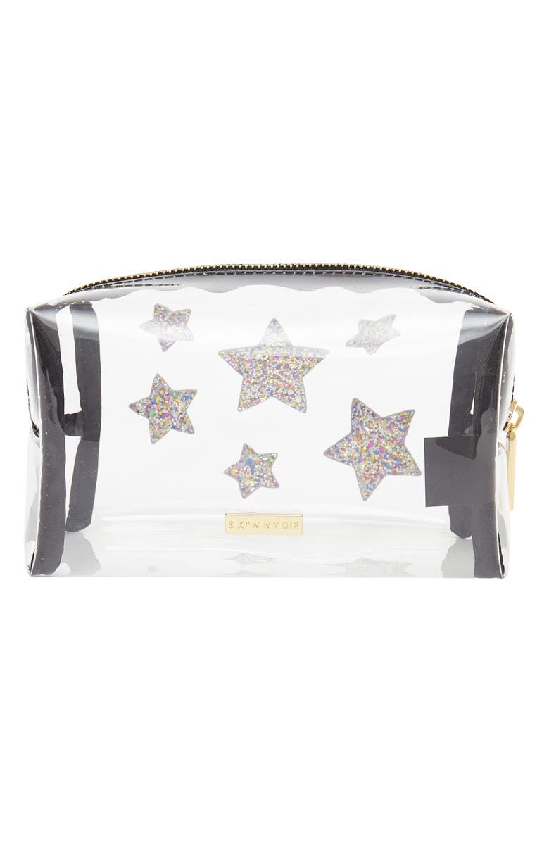 Skinnydip Stars Clear Makeup Bag, Main, color, 
