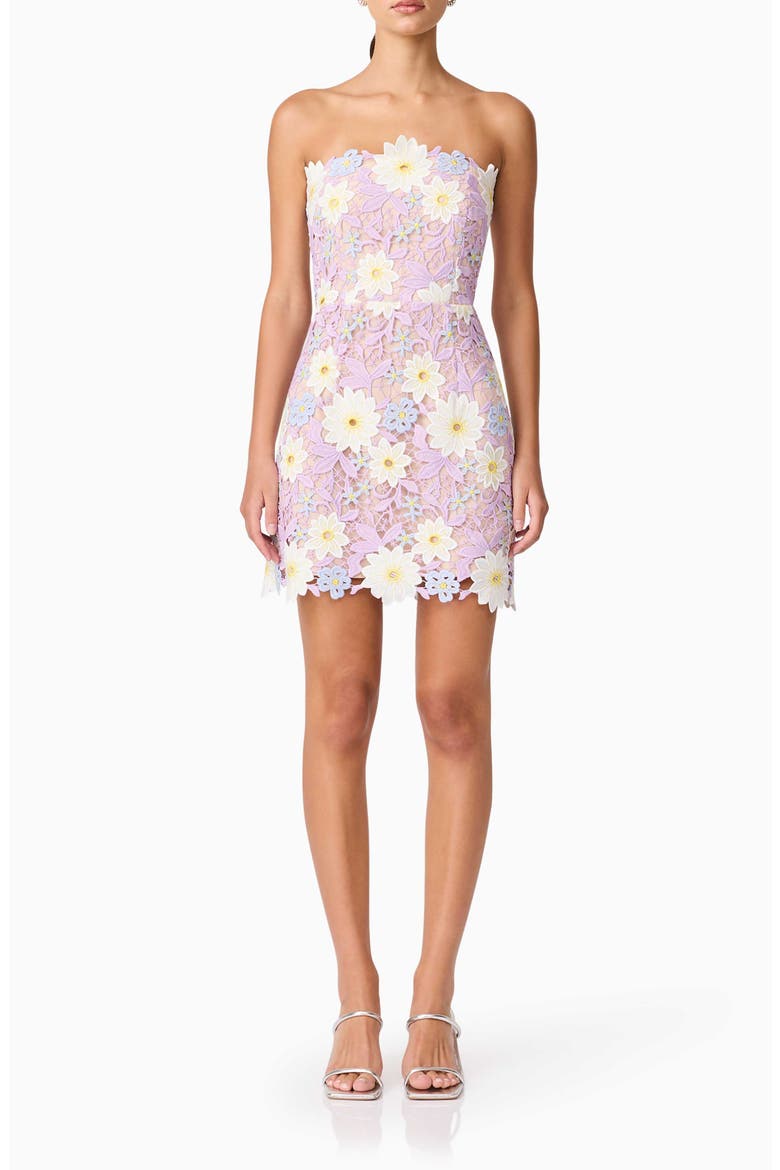 Sigrid Strapless Minidress, Main, color, LILAC MULTI