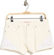 Lucky Brand Mid Rise Embroidered Cutoff Shorts