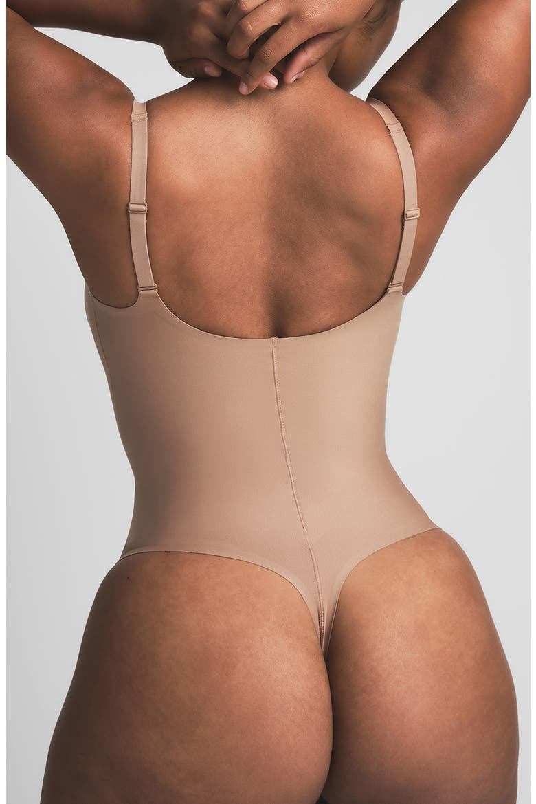 Body Core Sculpt Plunge Bodysuit, Alternate, color, SIENNA