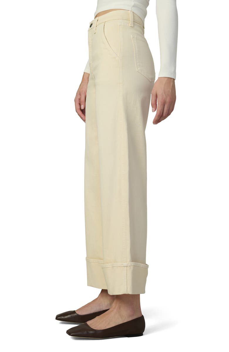 Joe's The Trixie Cuff High Waist Wide Leg Trouser Jeans, Alternate, color, Creme Brulee