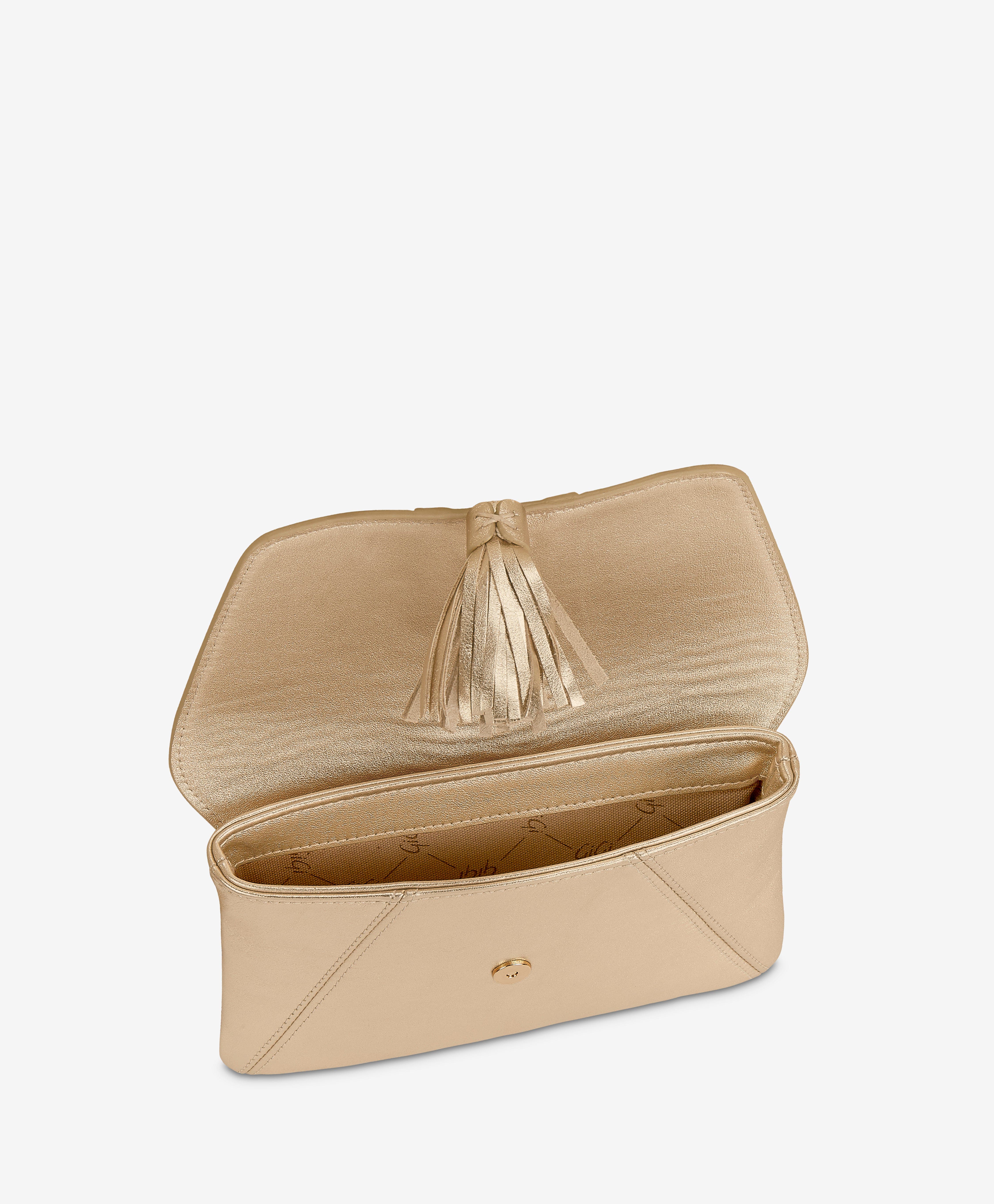 GiGi New York AVA CLUTCH, Alternate, color, Gold