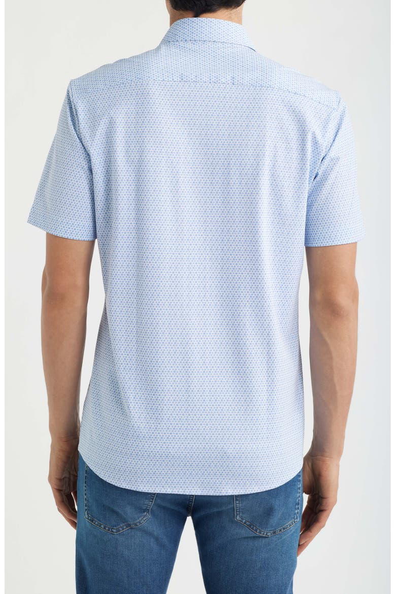 P-Roan Slim Fit Micropattern Short Sleeve Button-Up Shirt, Alternate, color, LIGHT/ PASTEL BLUE