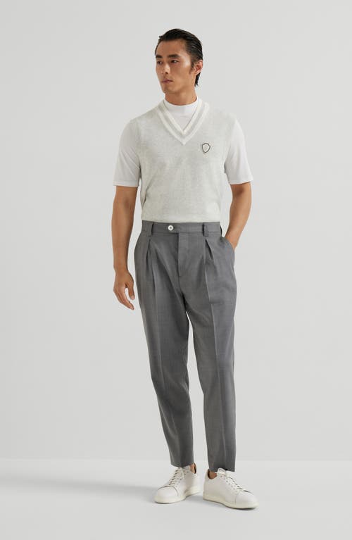 Brunello Cucinelli Virgin Wool Trousers In Gray