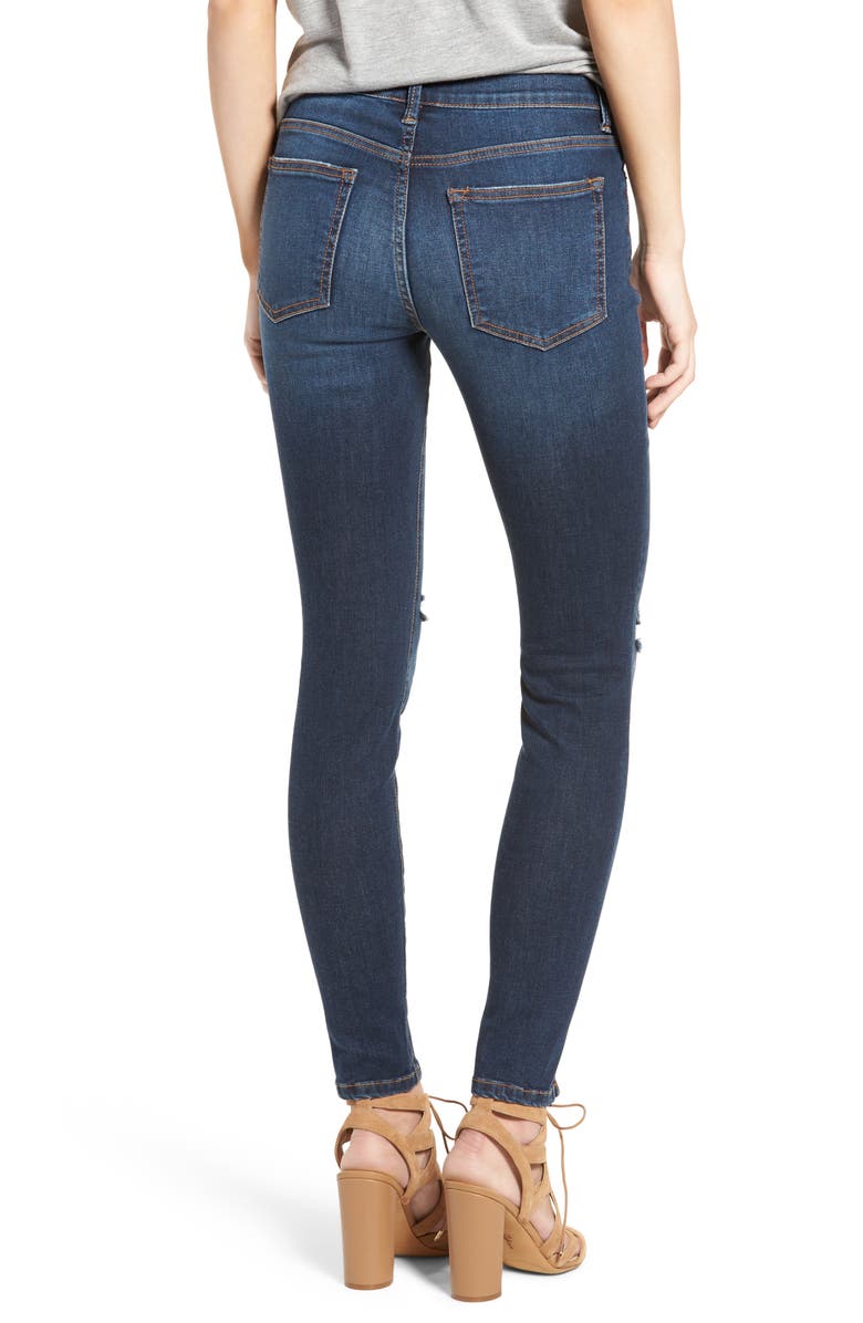 SP Black Slit Front Skinny Jeans, Alternate, color, 