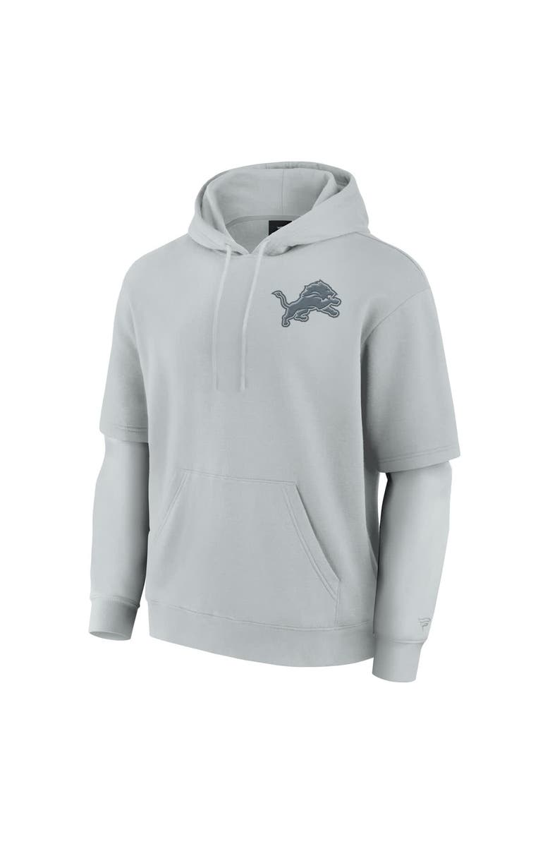 FANATICS Unisex Fanatics Gray Detroit Lions Sleek Elements Pullover Hoodie, Alternate, color, Gray