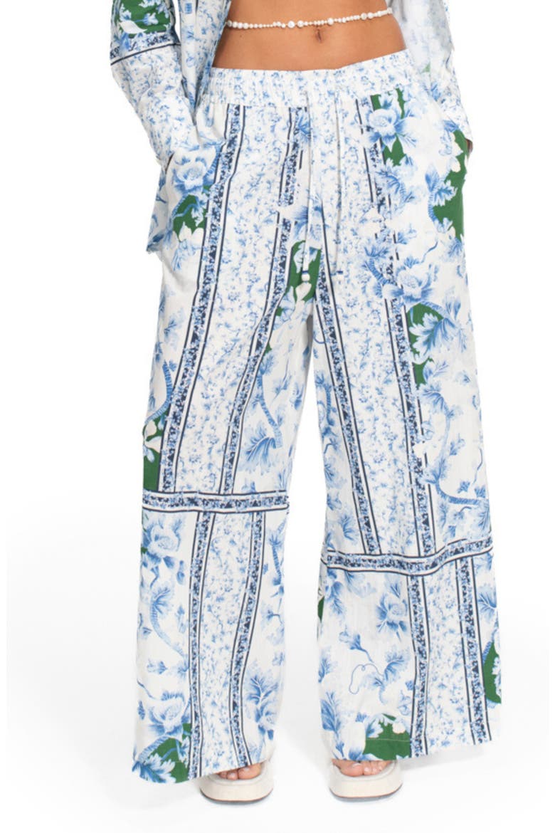Nader Print Wide Leg Cover-Up Pants, Main, color, BLUE