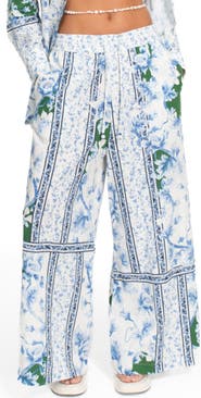 Agua Bendita Nader Print Wide Leg Cover-Up Pants