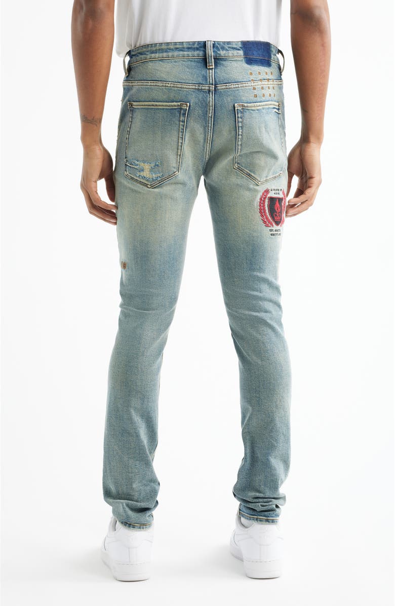 Ksubi Van Winkle Bleu Monday Repair Skinny Jeans, Alternate, color, Denim