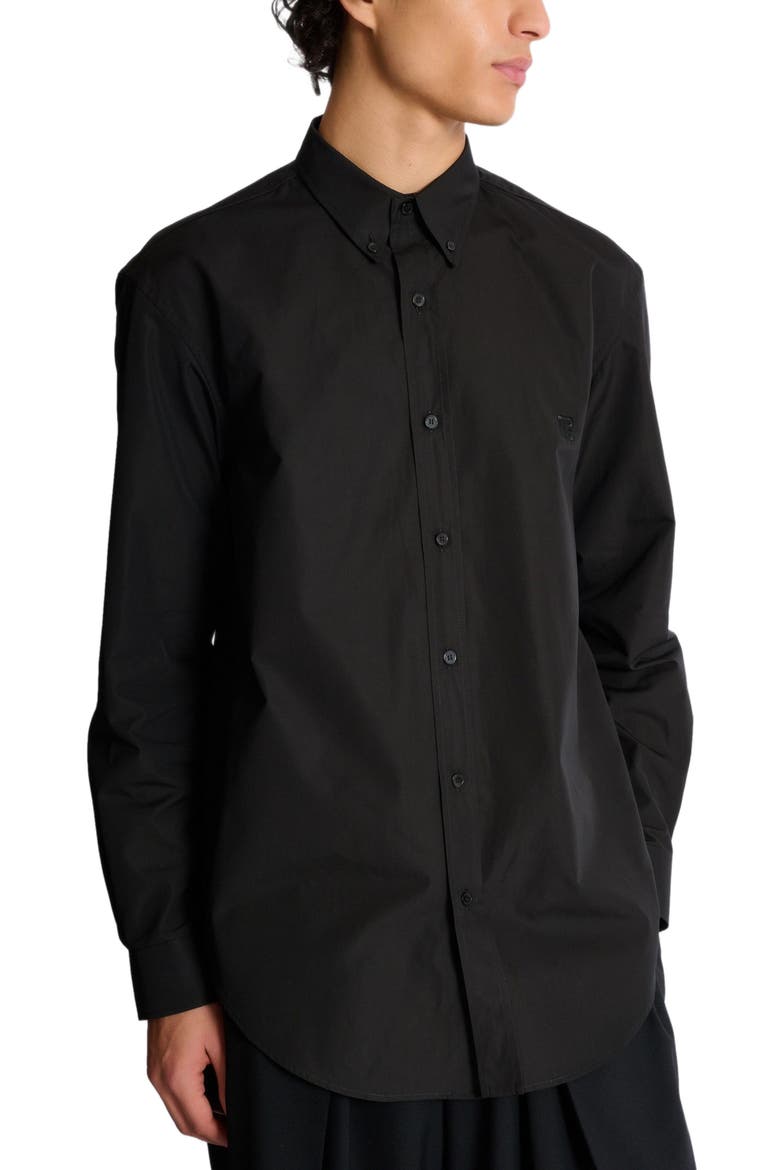 Cotton poplin shirt, Alternate, color, black