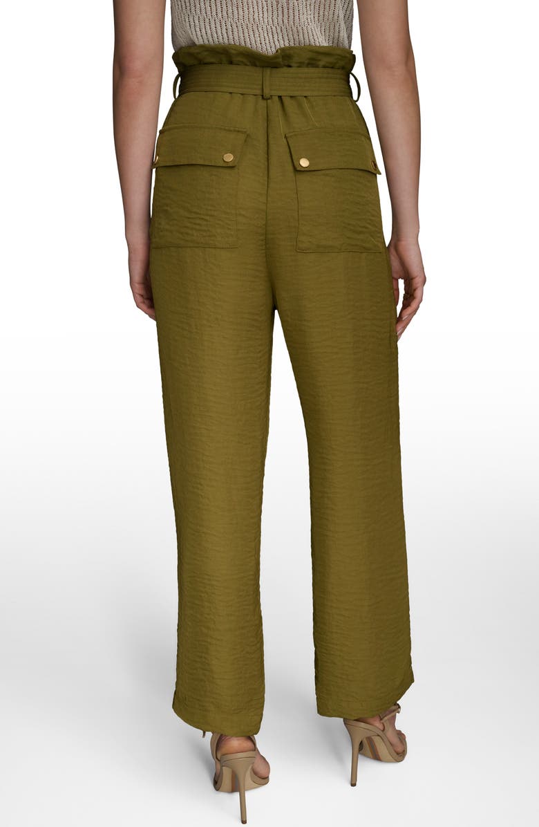 Donna Karan New York Paperbag Waist Straight Leg Pants, Alternate, color, Smoky Olive