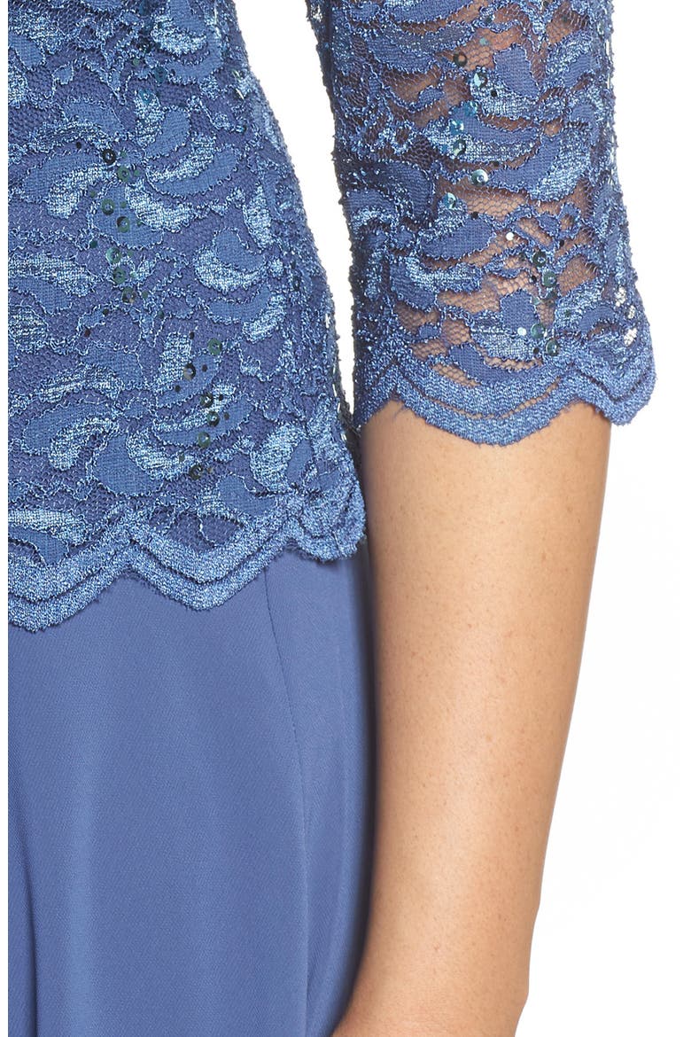 Mock Two-Piece Midi Dress, Alternate, color, WEDGEWOOD