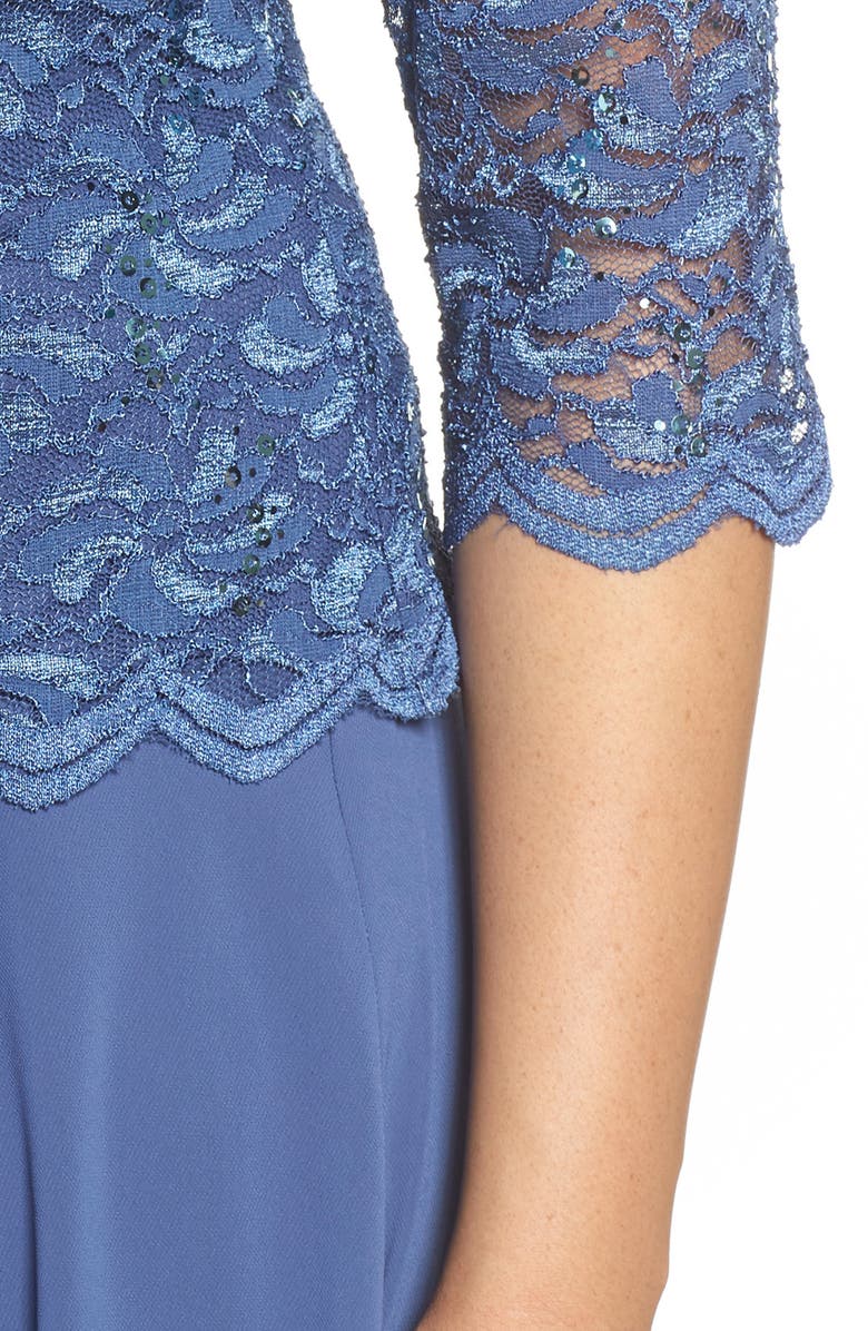 Alex Evenings Mock Two-Piece Midi Dress, Alternate, color, Wedgewood