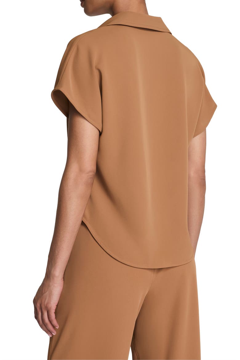 Oversize Short Sleeve Collared Shirt, Alternate, color, MAPLEWOOD