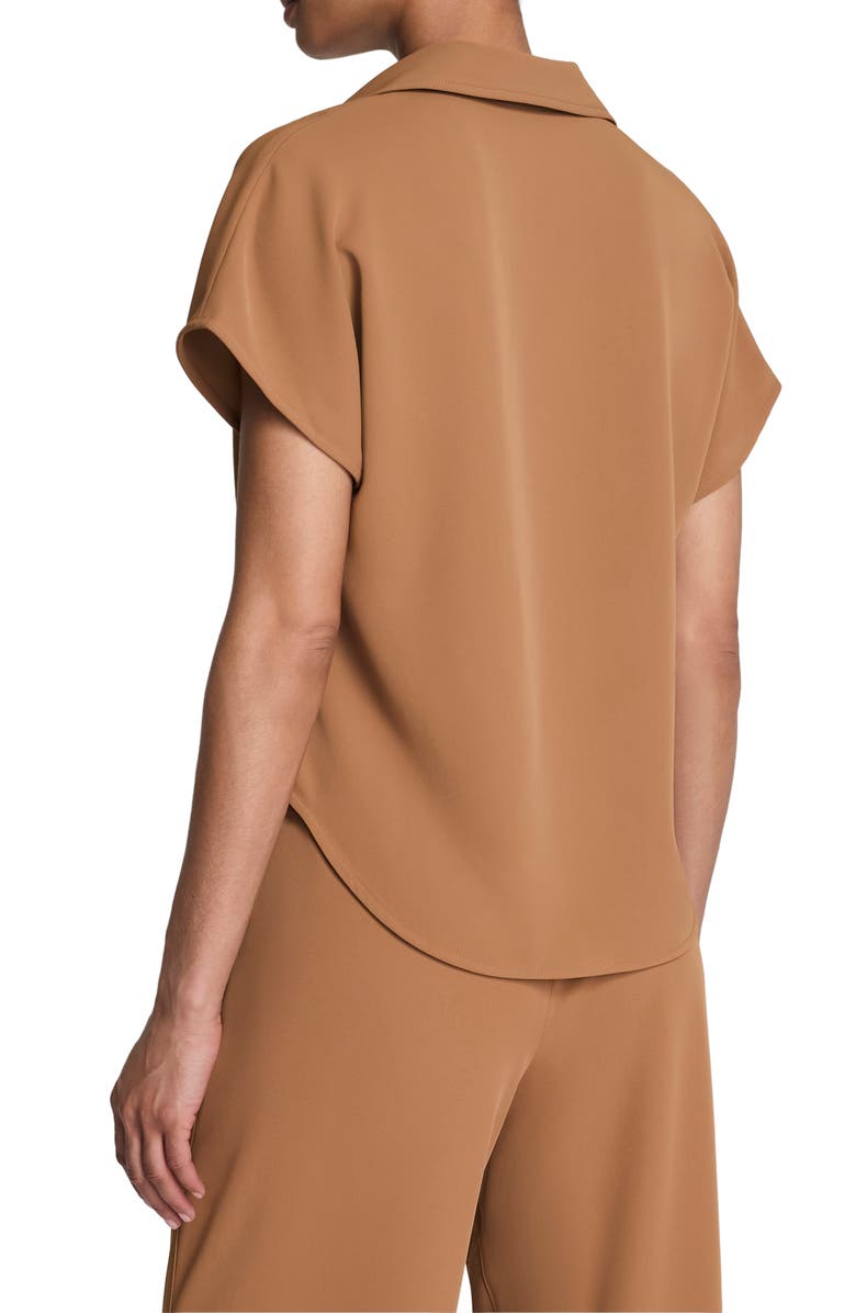 SPANX<sup>®</sup> Oversize Short Sleeve Collared Shirt, Alternate, color, Maplewood