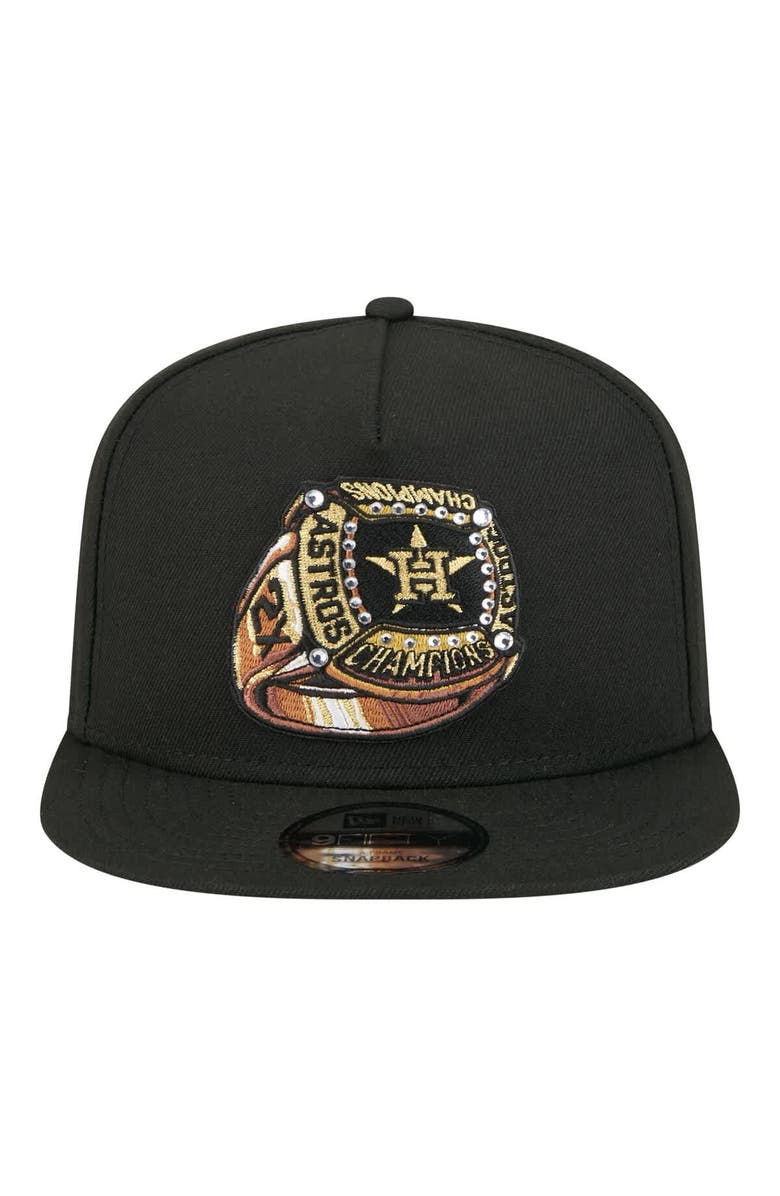 New Era Men's New Era Black Houston Astros Ring A-Frame 9FIFTY Snapback Hat, Alternate, color, Black
