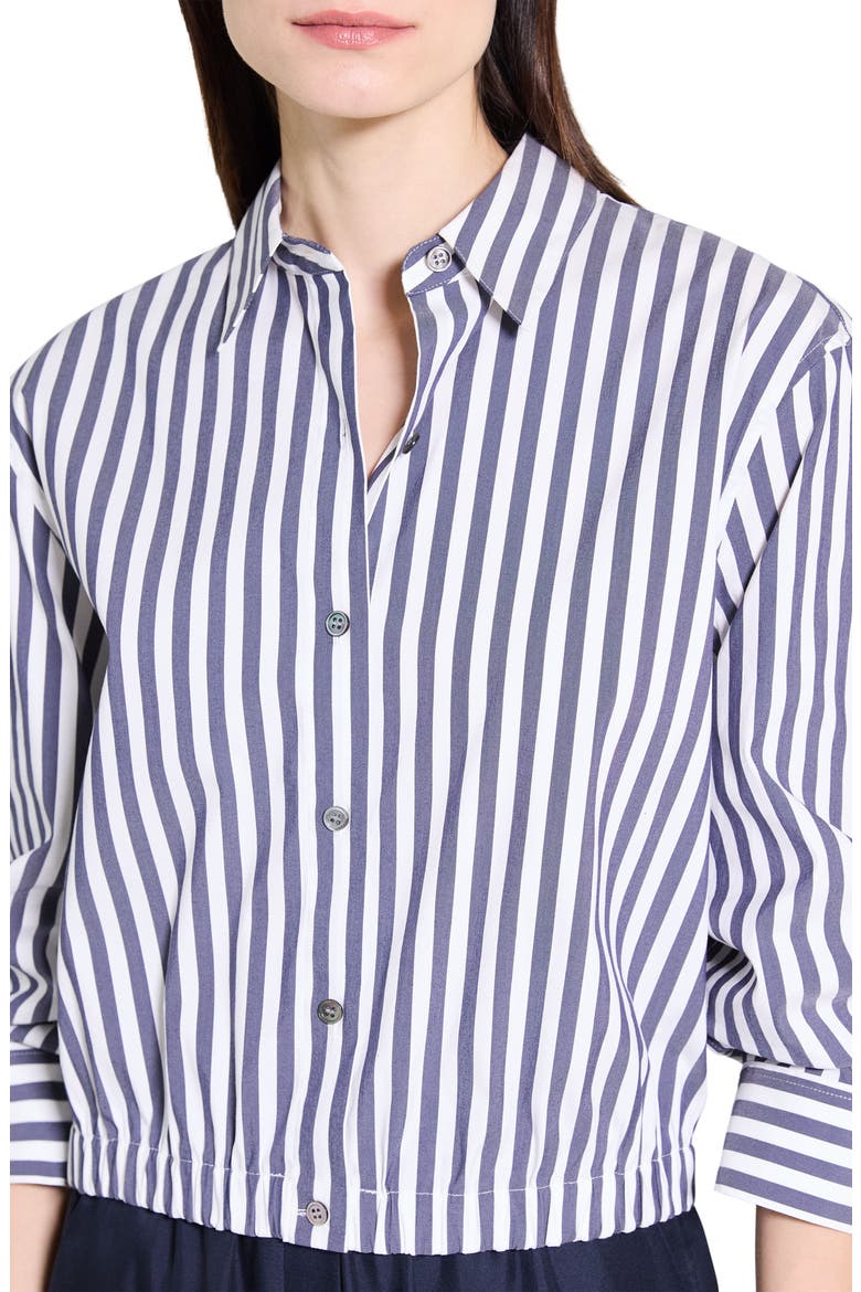 Stripe Crop Woven Shirt, Alternate, color, BLUE MULTI