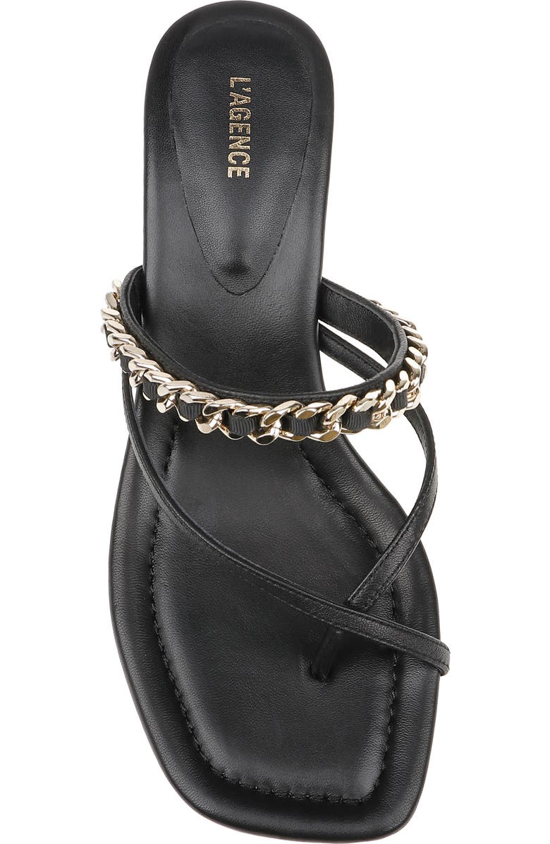 L'AGENCE Georgette Kitten Heel Slide Sandal, Alternate, color, Black Leather