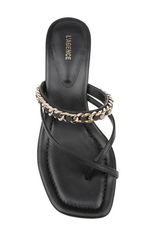 L Agence L'agence Georgette Kitten Heel Slide Sandal In Black Leather