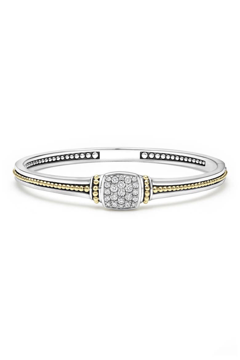 Rittenhouse Diamond Pavé Bangle, Main, color, SILVER