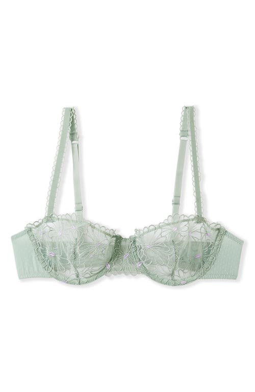 Etam Daisy Underwire Balconette Bra In Green