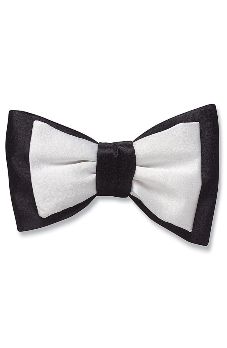 Beau Ties of Vermont Harlequin White Reversible Bow Tie, Main, color, Freestyle