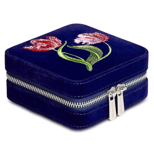 Wolf Royal Asscher Square Jewelry Zip Case In Blue