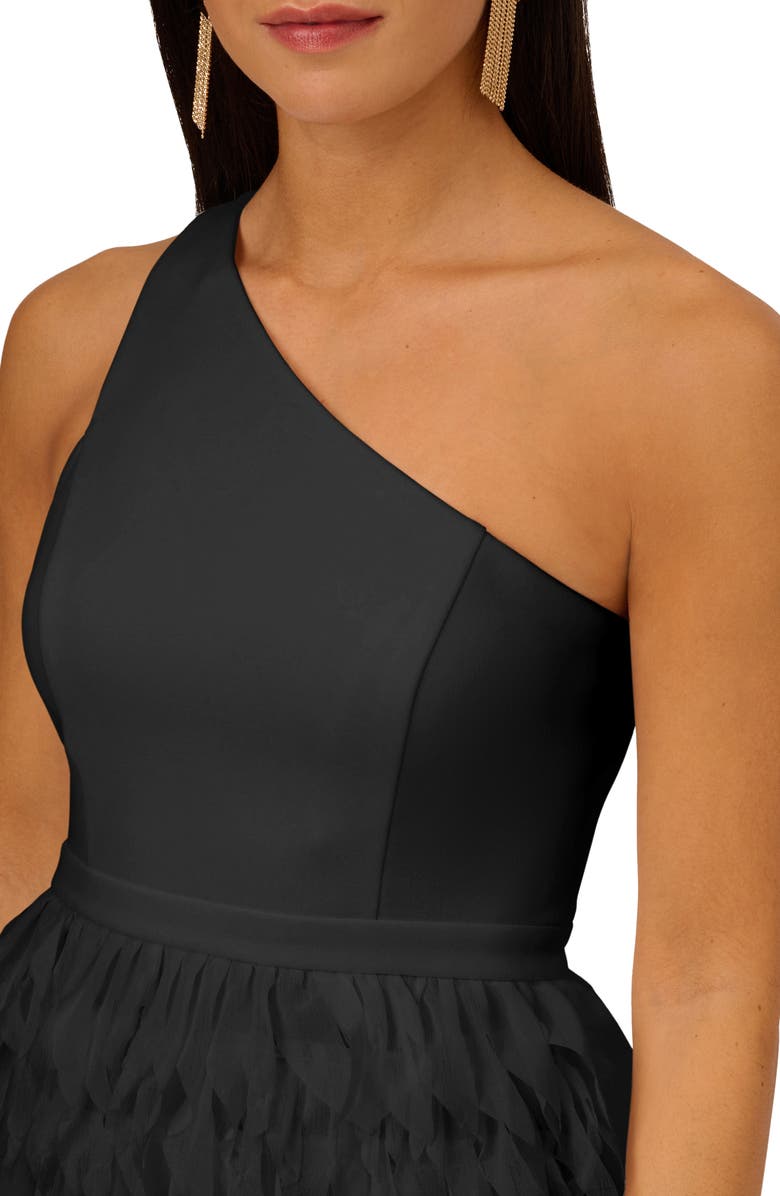 Adrianna Papell Asymmetric Chiffon & Crepe Knit Cocktail Dress, Alternate, color,