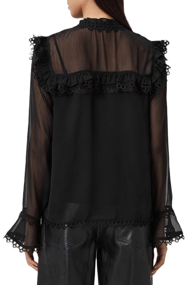 Ciara Ruffle Shirt, Alternate, color, BLACK