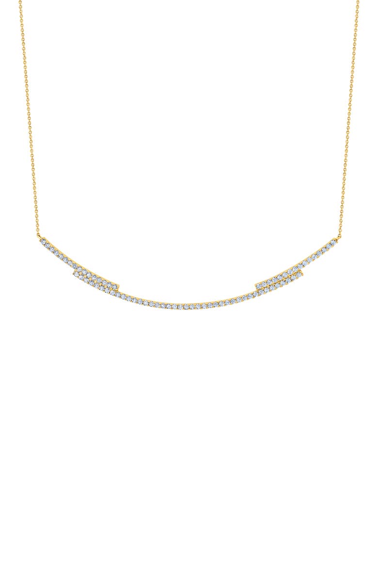 Cubic Zirconia Regal Long Bar Necklace, Main, color, GOLD