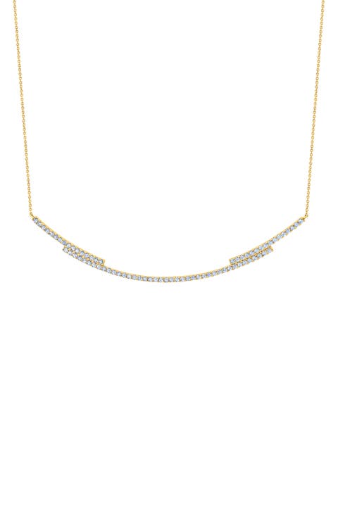 Cubic Zirconia Regal Long Bar Necklace