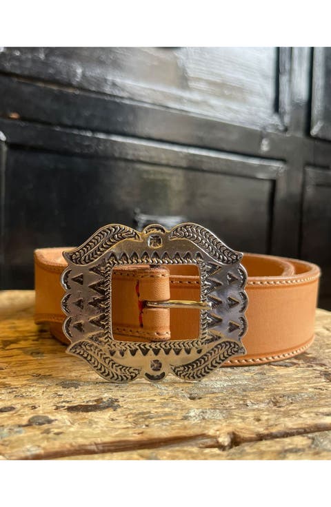 Berry Leather Belt
