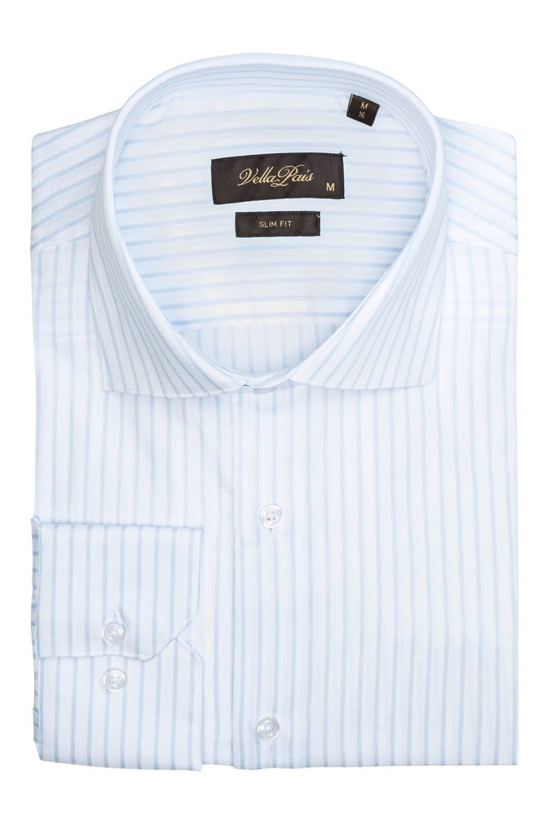 Barkson Slim Fit Cotton Dress Shirt, Alternate, color, LIGHT BLUE