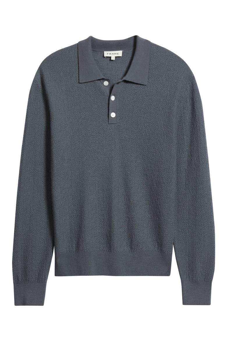 Long Sleeve Wool Polo Sweater, Alternate, color, BLUE GREY