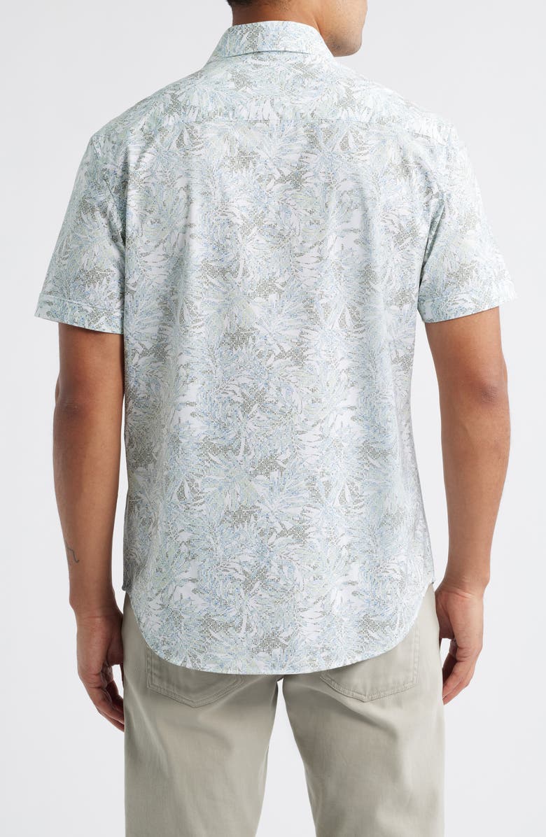 Bugatchi Miles OoohCotton<sup>®</sup> Abstract Print Short Sleeve Button-Up Shirt, Alternate, color, 