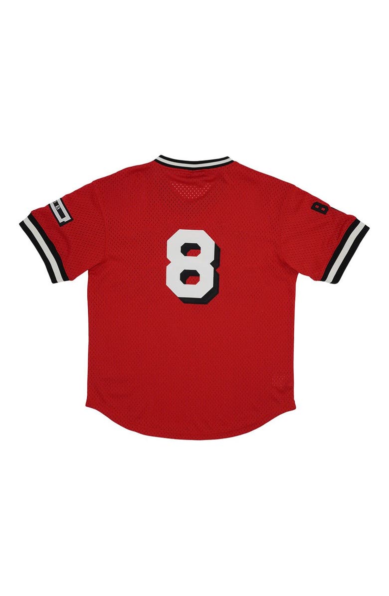 RINGS & CRWNS Men's Rings & Crwns #8 Red Birmingham Black Barons Mesh Replica V-Neck Jersey, Alternate, color, 