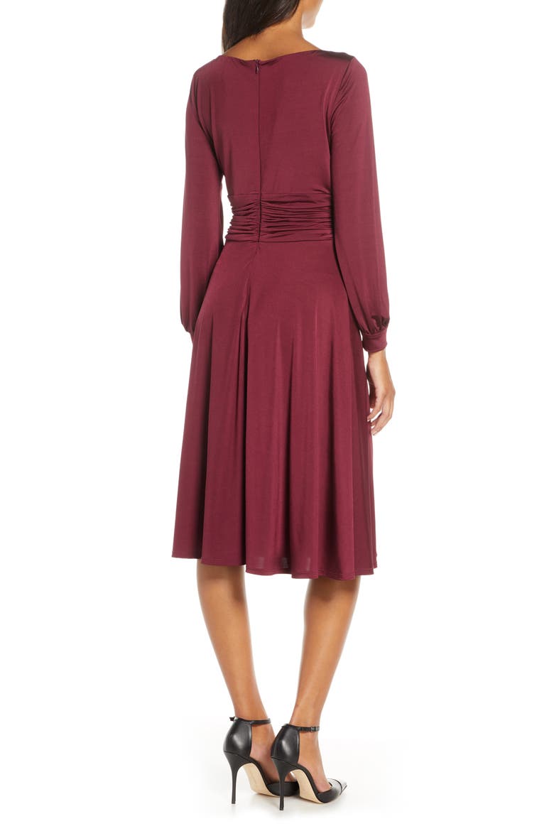 Ruched Waist Long Sleeve Jersey Dress, Alternate, color, WNE